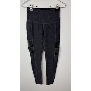 Beyond Yoga Sheer Mesh Panel High Waisted Leggings Gray S Gym Workout Athleisure
